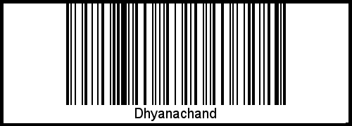 Der Voname Dhyanachand als Barcode und QR-Code
