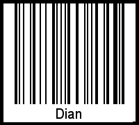 Dian als Barcode und QR-Code