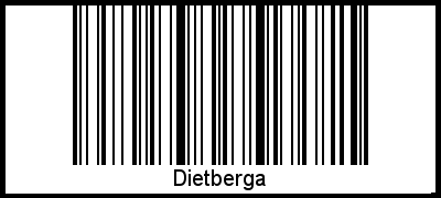Dietberga als Barcode und QR-Code
