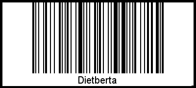 Der Voname Dietberta als Barcode und QR-Code