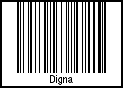 Digna als Barcode und QR-Code
