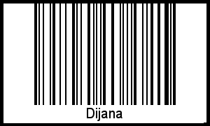 Der Voname Dijana als Barcode und QR-Code