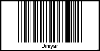 Der Voname Diniyar als Barcode und QR-Code