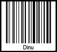 Der Voname Dinu als Barcode und QR-Code