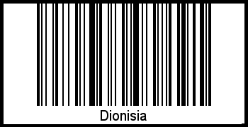 Der Voname Dionisia als Barcode und QR-Code