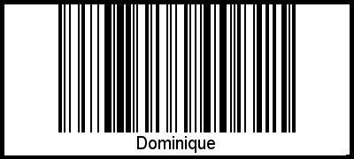 Der Voname Dominique als Barcode und QR-Code