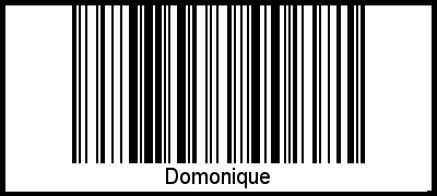 Domonique als Barcode und QR-Code