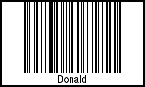 Der Voname Donald als Barcode und QR-Code