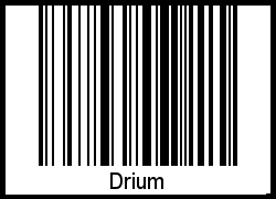 Der Voname Drium als Barcode und QR-Code