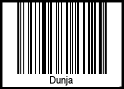 Der Voname Dunja als Barcode und QR-Code
