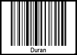 Der Voname Duran als Barcode und QR-Code