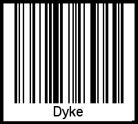 Dyke als Barcode und QR-Code