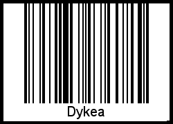 Der Voname Dykea als Barcode und QR-Code