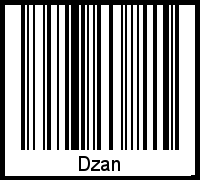 Dzan als Barcode und QR-Code