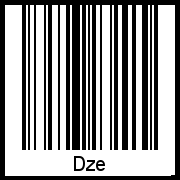 Der Voname Dze als Barcode und QR-Code