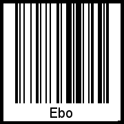 Der Voname Ebo als Barcode und QR-Code