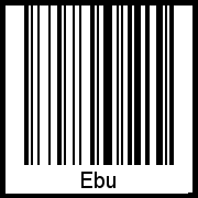 Barcode des Vornamen Ebu