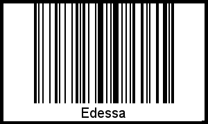 Der Voname Edessa als Barcode und QR-Code