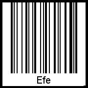 Der Voname Efe als Barcode und QR-Code