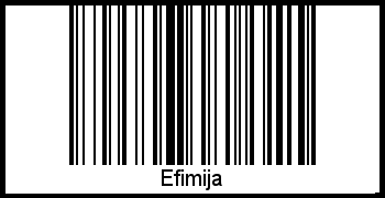 Efimija als Barcode und QR-Code