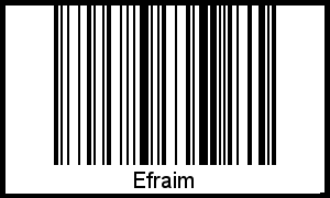 Der Voname Efraim als Barcode und QR-Code