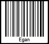 Barcode des Vornamen Egan