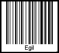 Der Voname Egil als Barcode und QR-Code