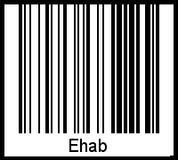 Der Voname Ehab als Barcode und QR-Code