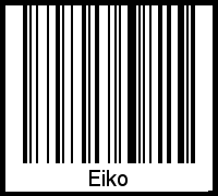 Der Voname Eiko als Barcode und QR-Code