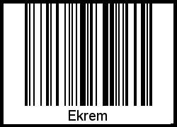 Barcode des Vornamen Ekrem