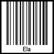 Der Voname Ela als Barcode und QR-Code