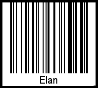 Der Voname Elan als Barcode und QR-Code