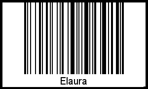 Der Voname Elaura als Barcode und QR-Code