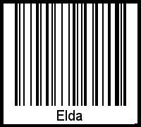 Der Voname Elda als Barcode und QR-Code