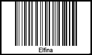 Der Voname Elfina als Barcode und QR-Code