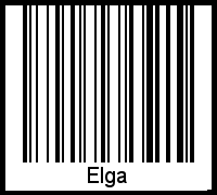Elga als Barcode und QR-Code