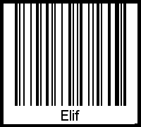 Elif als Barcode und QR-Code