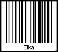 Der Voname Elka als Barcode und QR-Code
