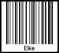 Der Voname Elke als Barcode und QR-Code