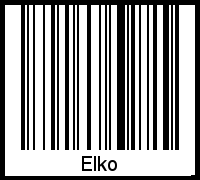 Barcode des Vornamen Elko