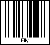 Der Voname Elly als Barcode und QR-Code