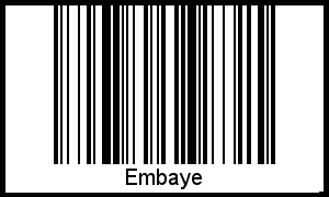 Der Voname Embaye als Barcode und QR-Code