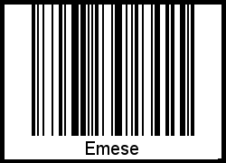 Der Voname Emese als Barcode und QR-Code