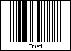 Der Voname Emeti als Barcode und QR-Code