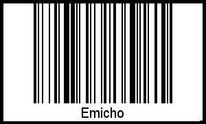 Der Voname Emicho als Barcode und QR-Code