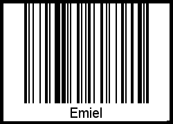 Der Voname Emiel als Barcode und QR-Code