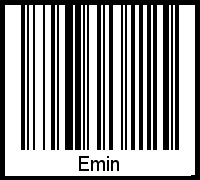 Der Voname Emin als Barcode und QR-Code