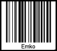 Der Voname Emko als Barcode und QR-Code