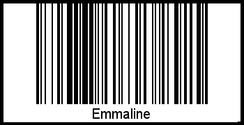 Der Voname Emmaline als Barcode und QR-Code