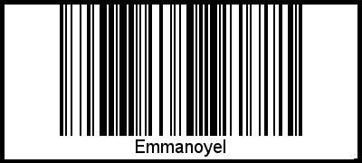 Der Voname Emmanoyel als Barcode und QR-Code